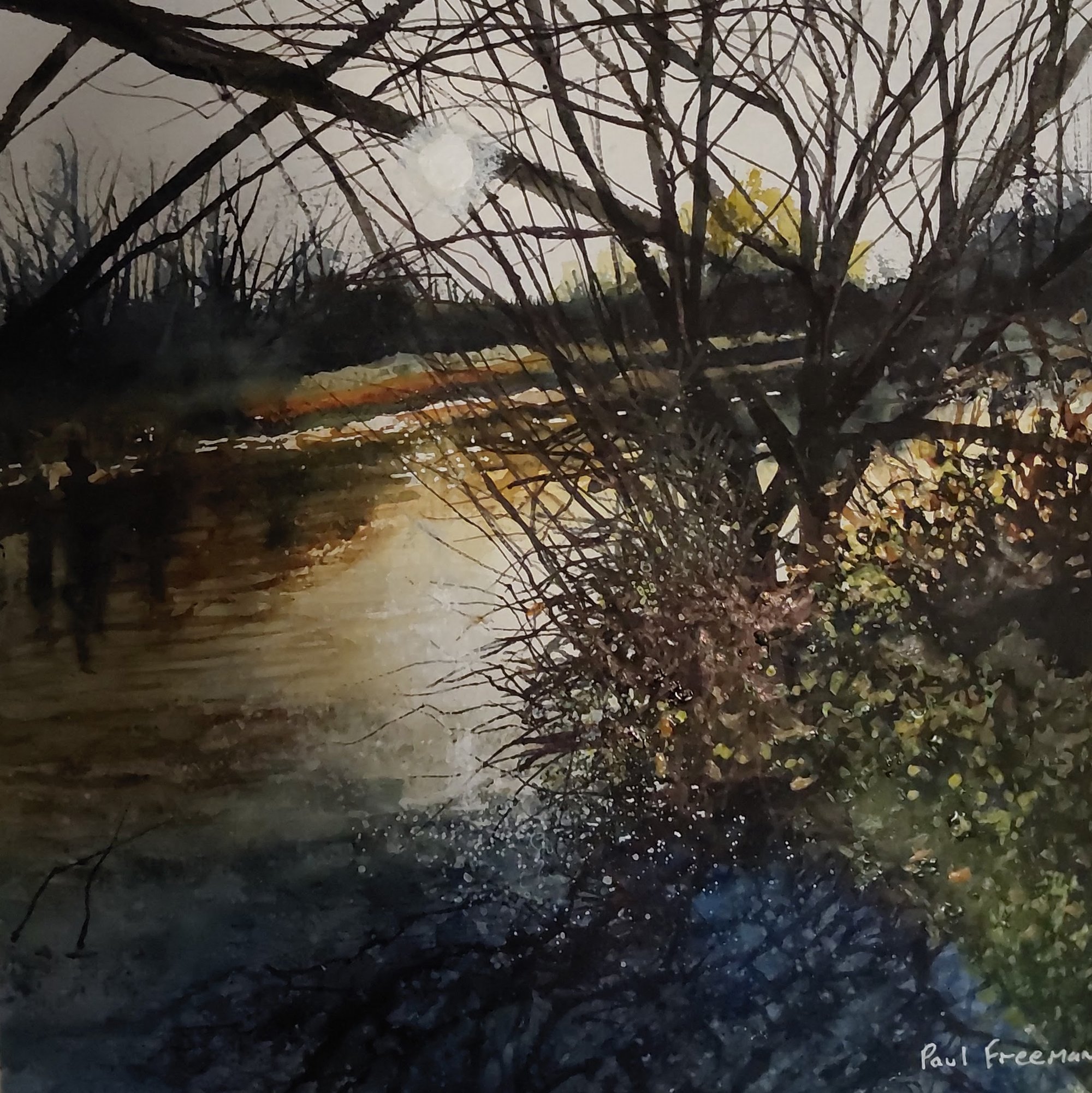 the midwinter river Original Landscape Art