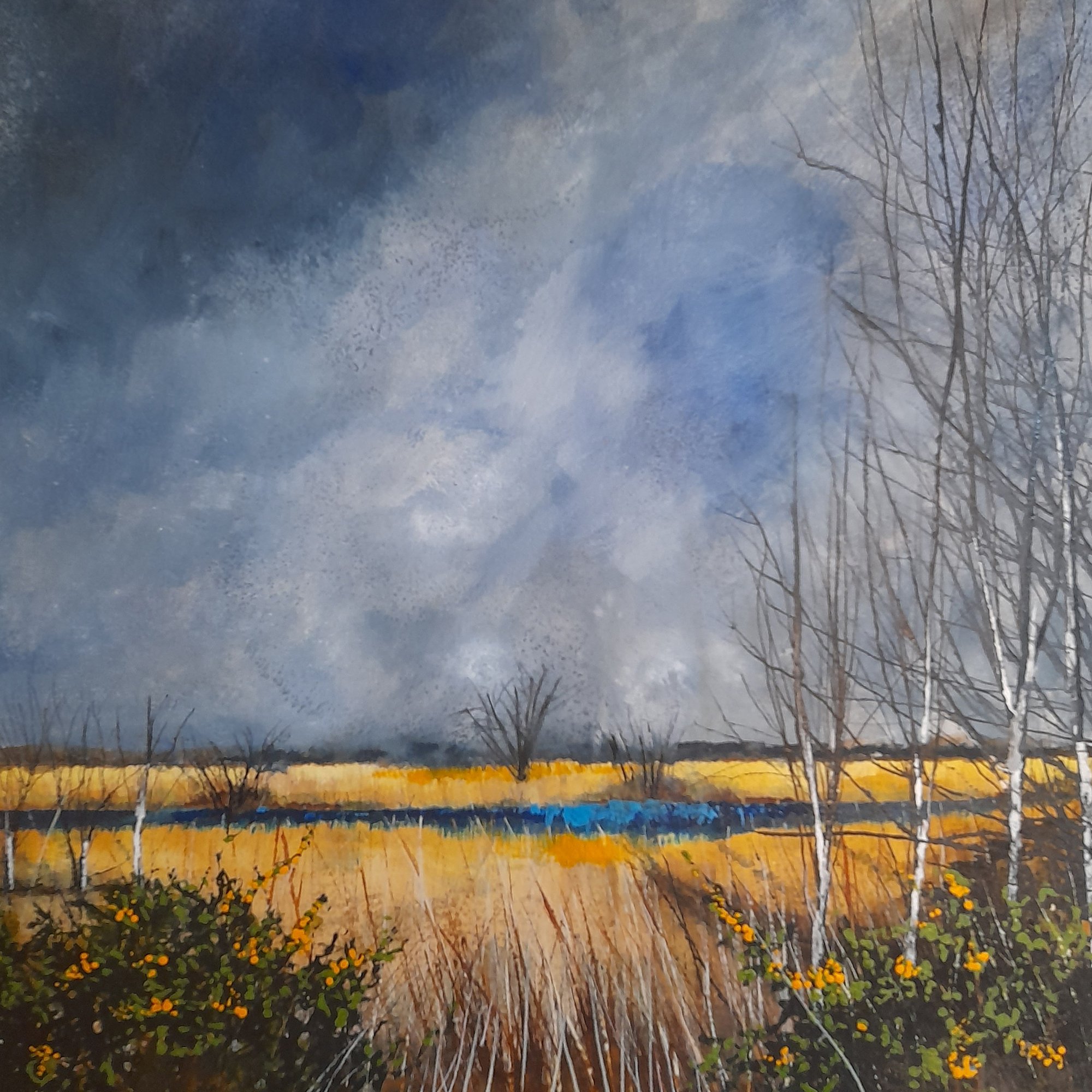 late winter Gorse Original Landscape Art