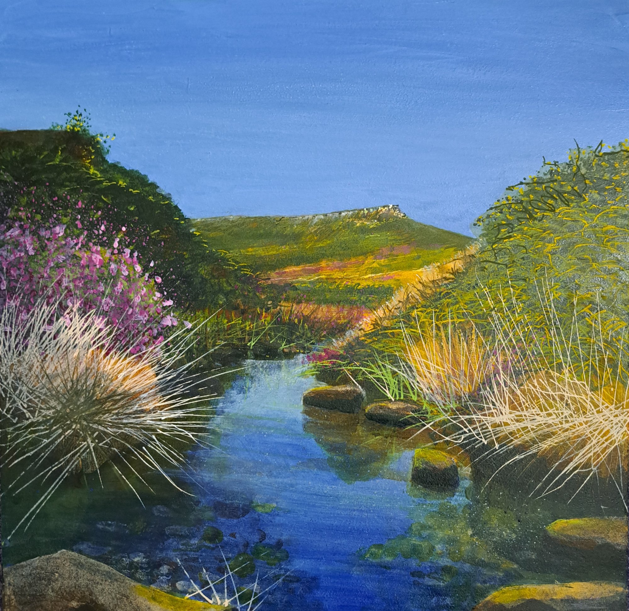 Burbage brook to Higger Tor Original Landscape Art