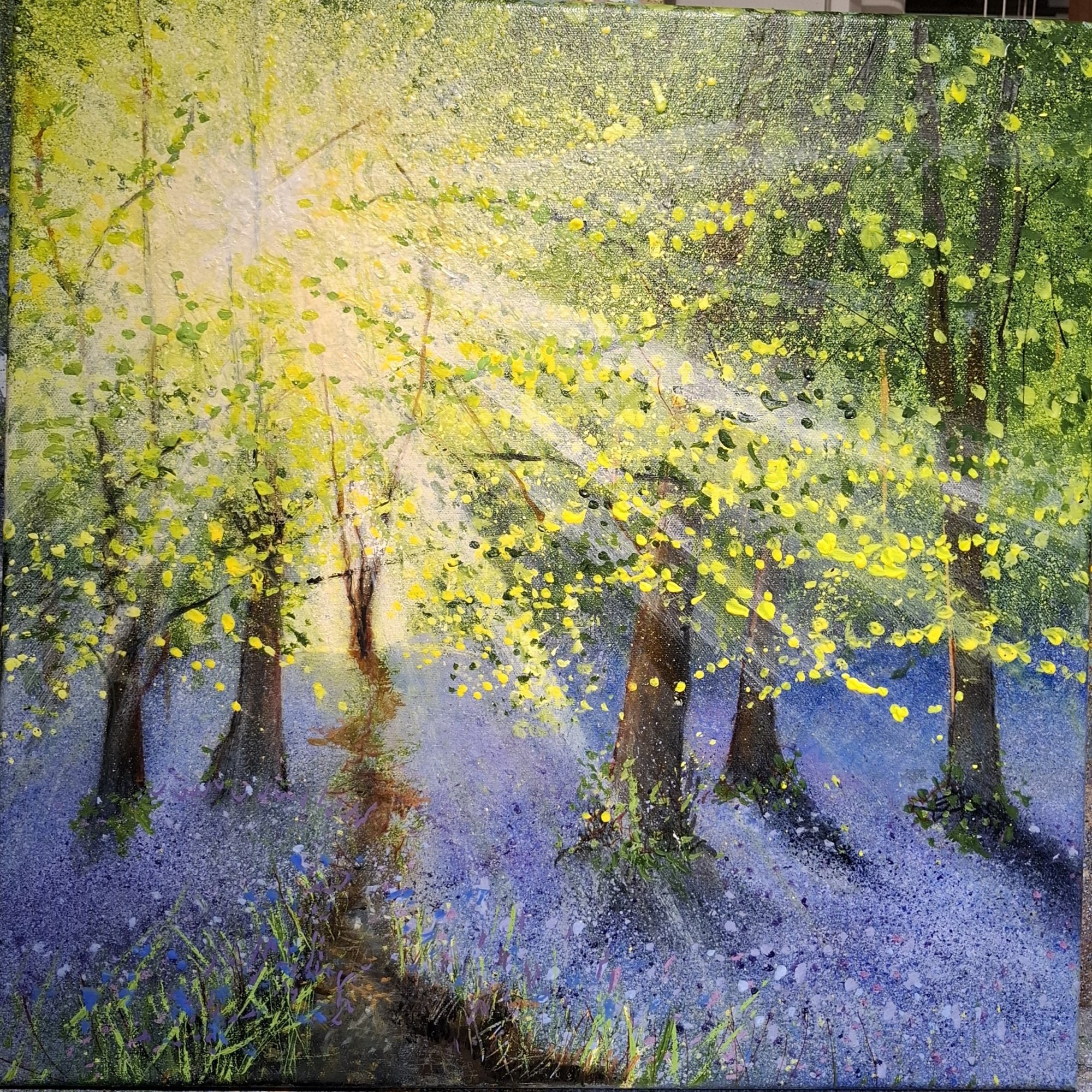 Sunbeam  blue silverwood  Original Landscape Art