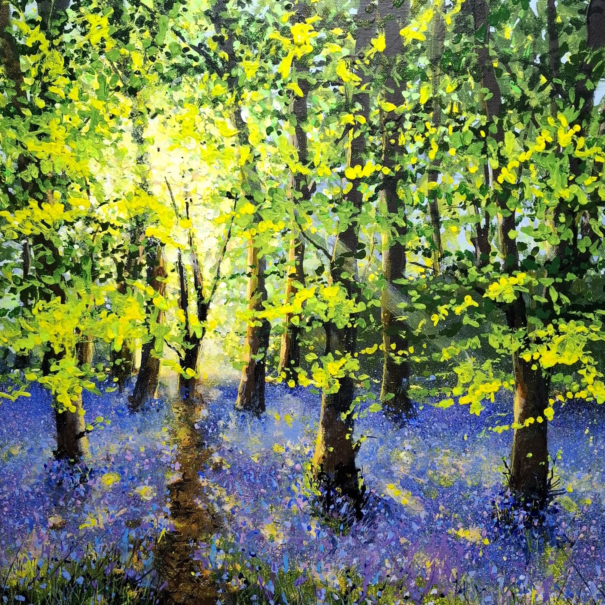 Sunshine silver blue Original Landscape Art