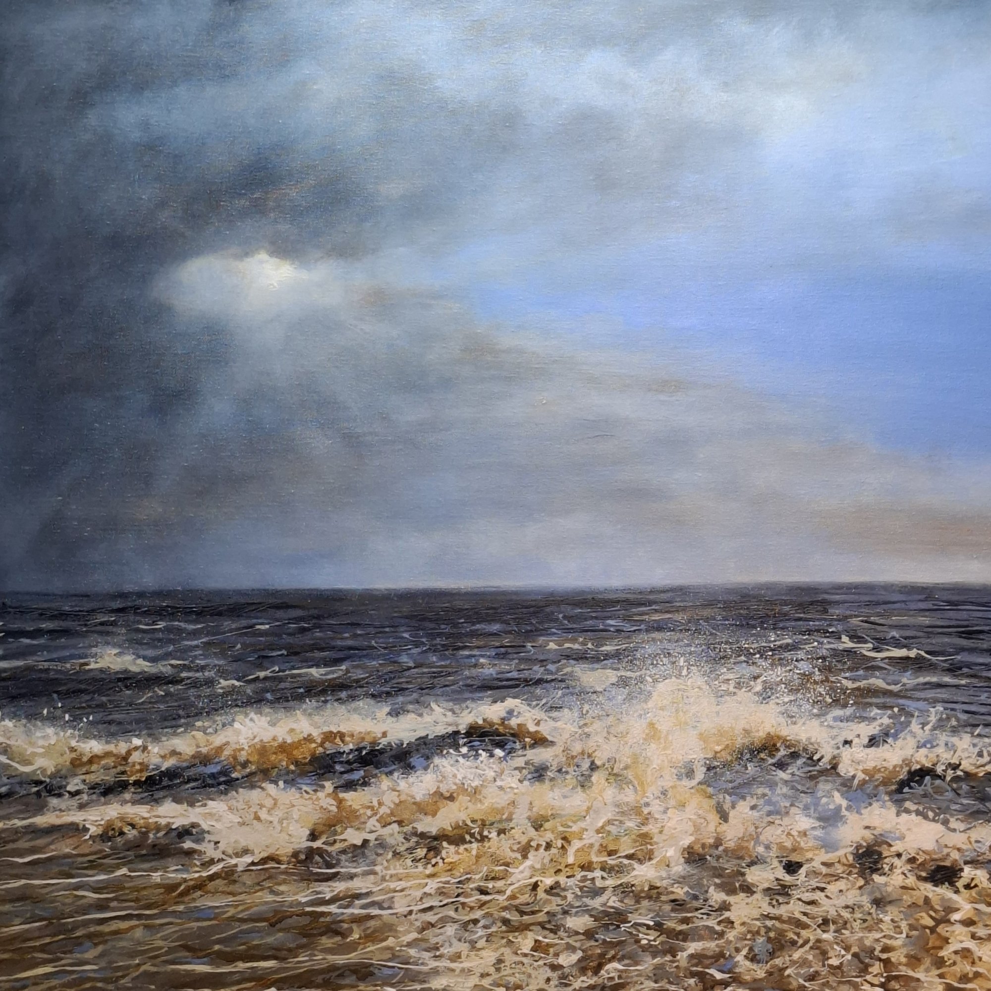 Windswept winter sea Original Landscape Art