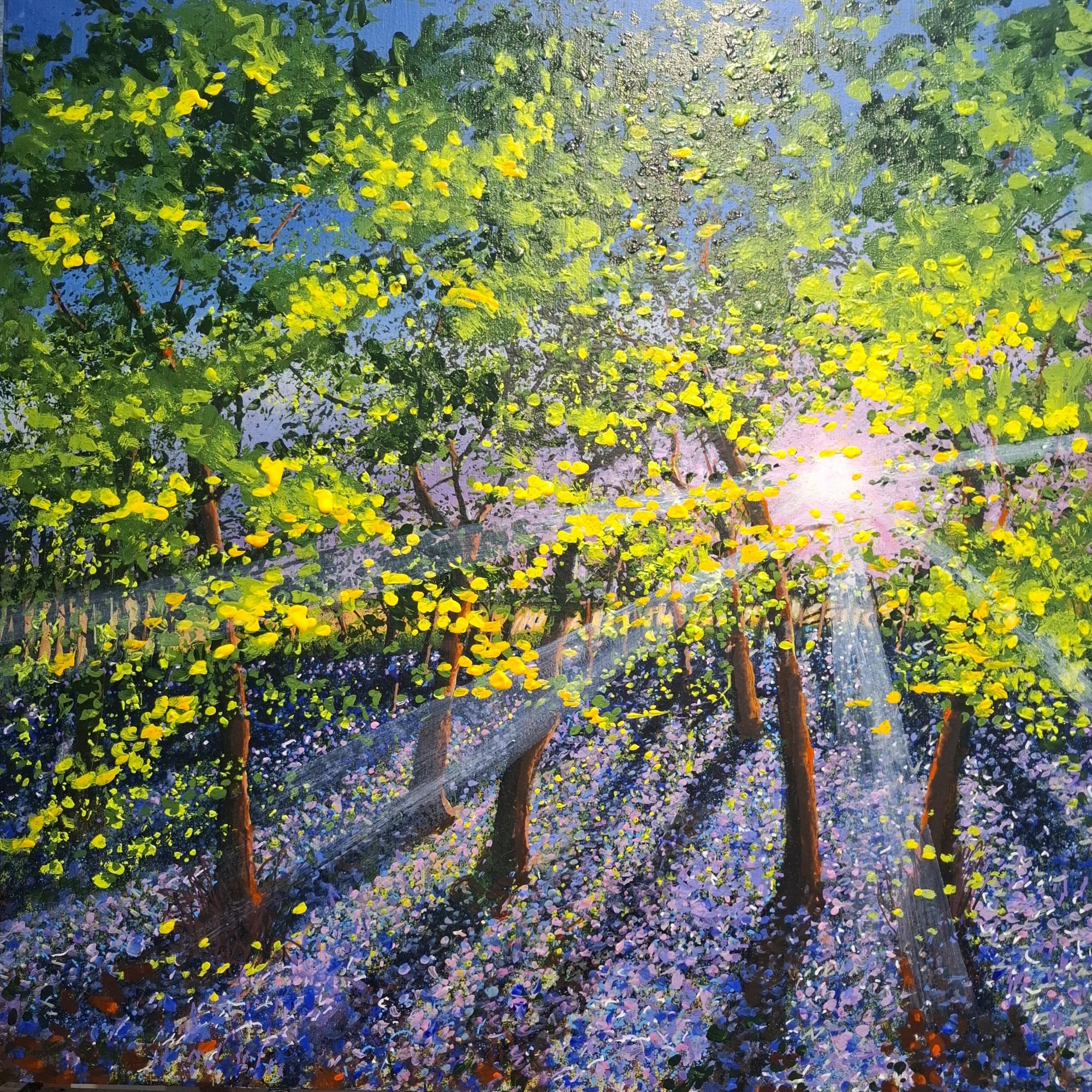 6am spring woodland Original Landscape Art