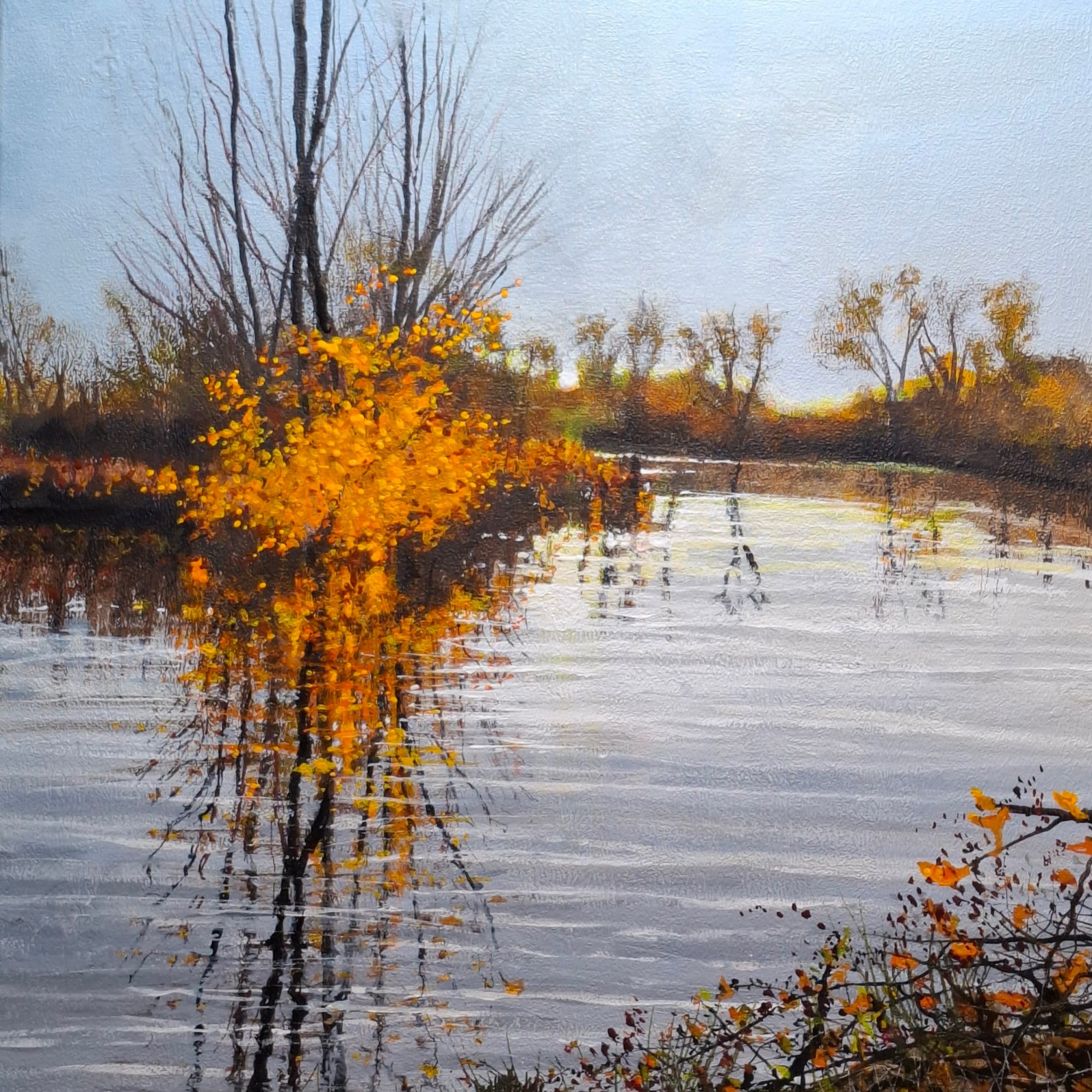 Winter fire Original Landscape Art