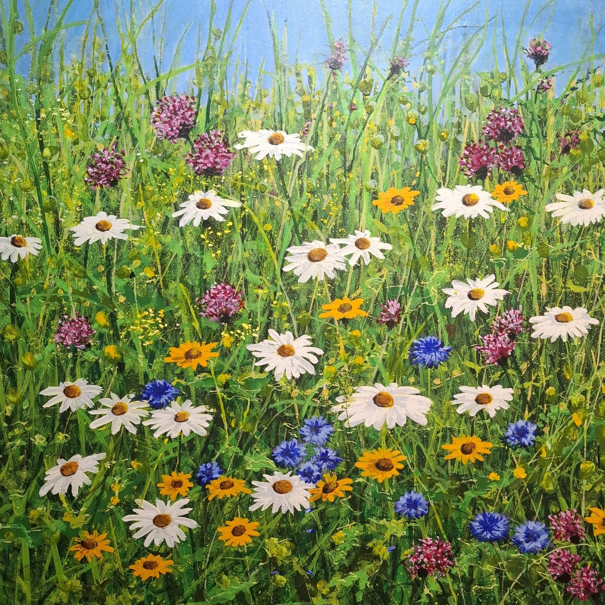 a wildflower bank Original Landscape Art