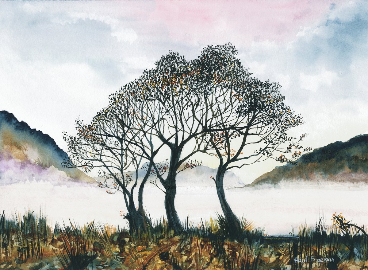 Crummock water Trees Original Landscape Art