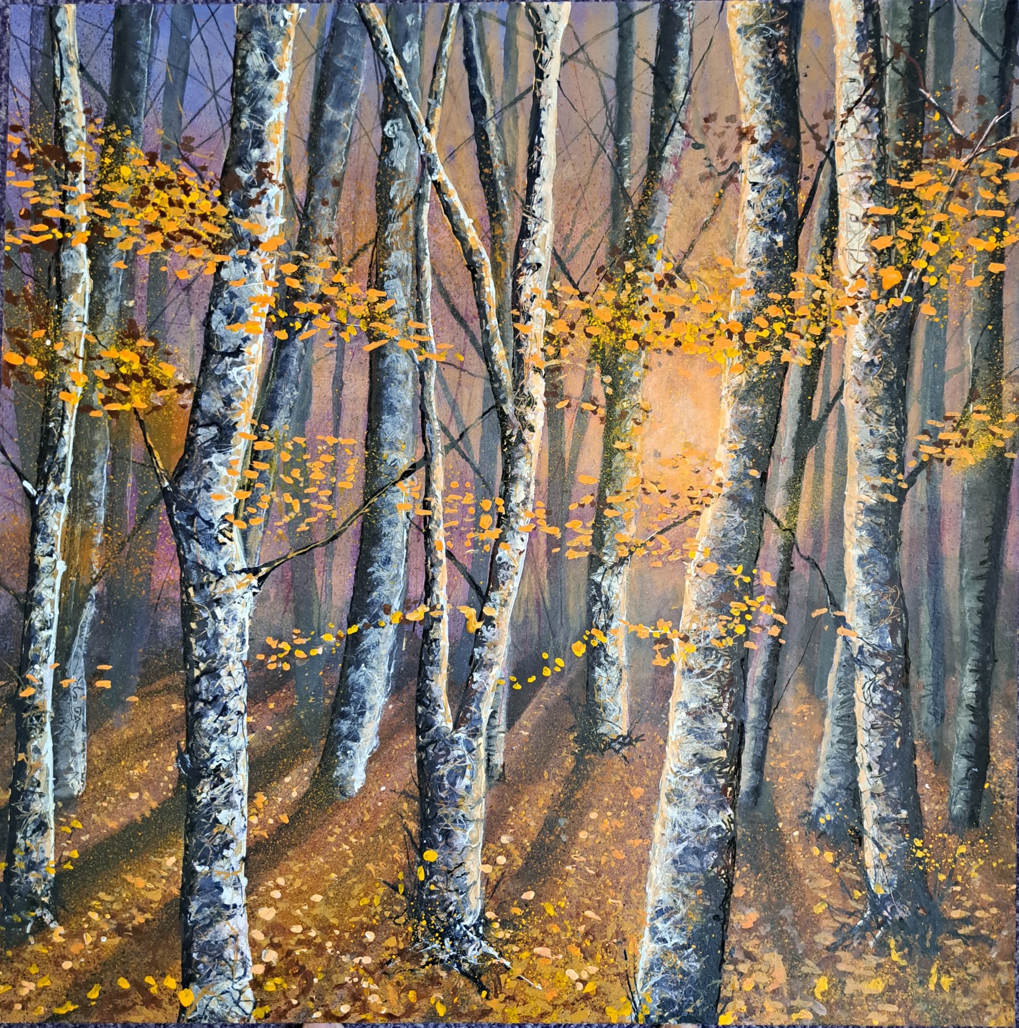 birchwood evenimg Original Landscape Art