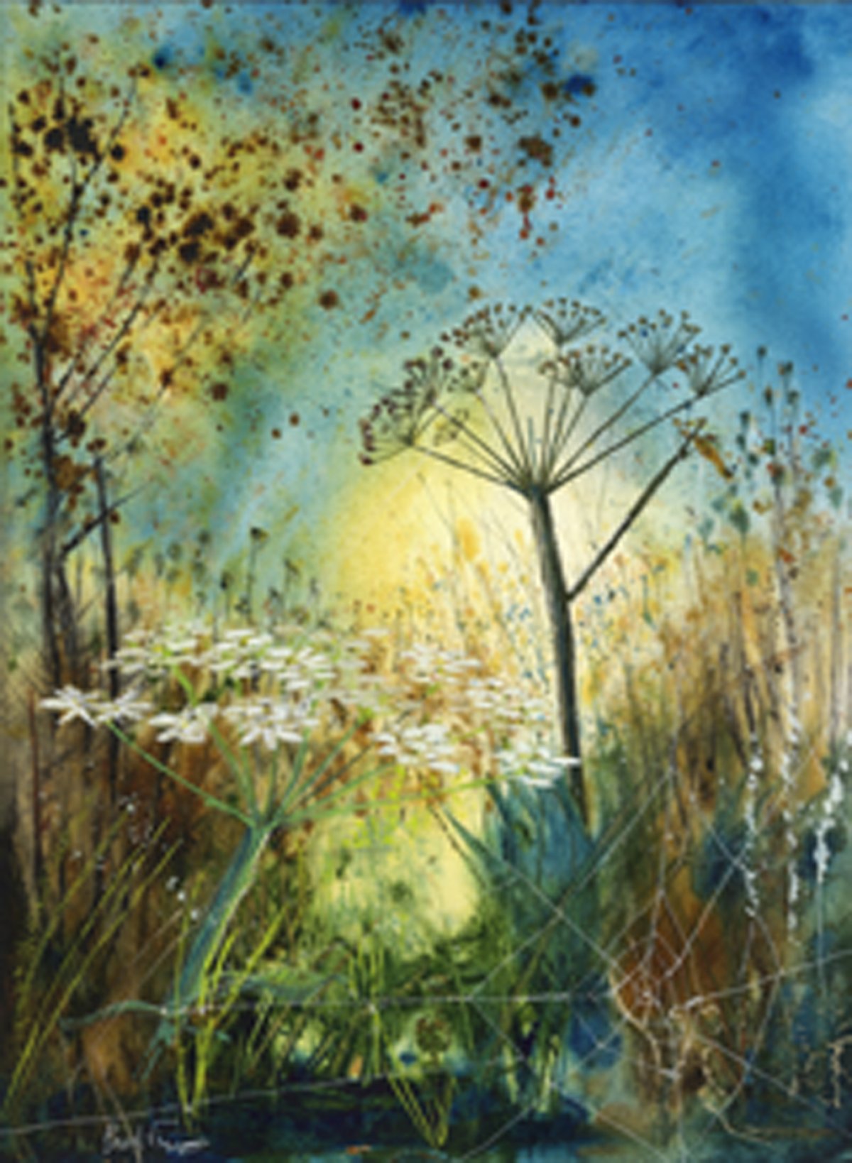 Hogweed with web Original Landscape Art