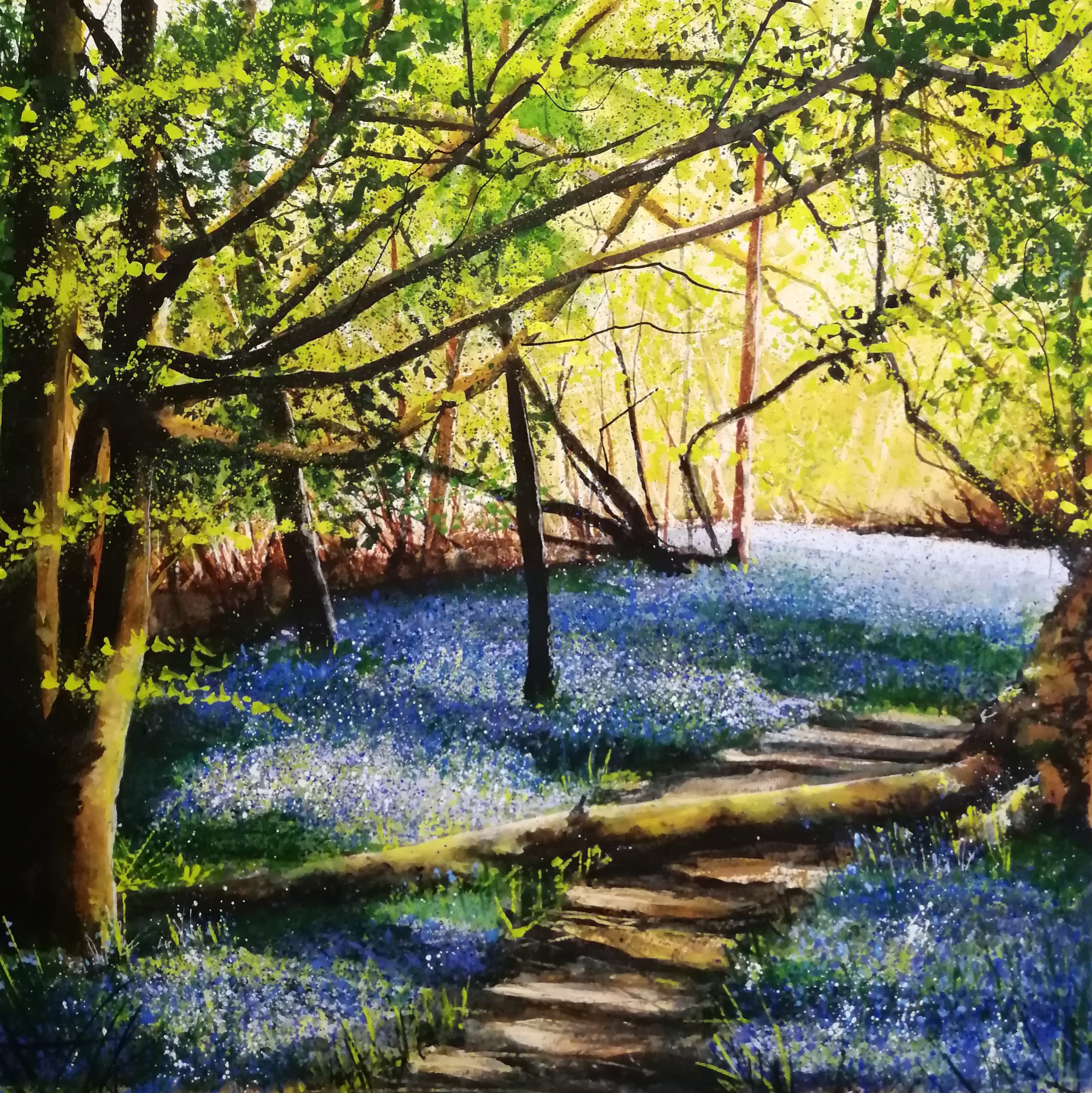 J and T's woodland walk Original Landscape Art