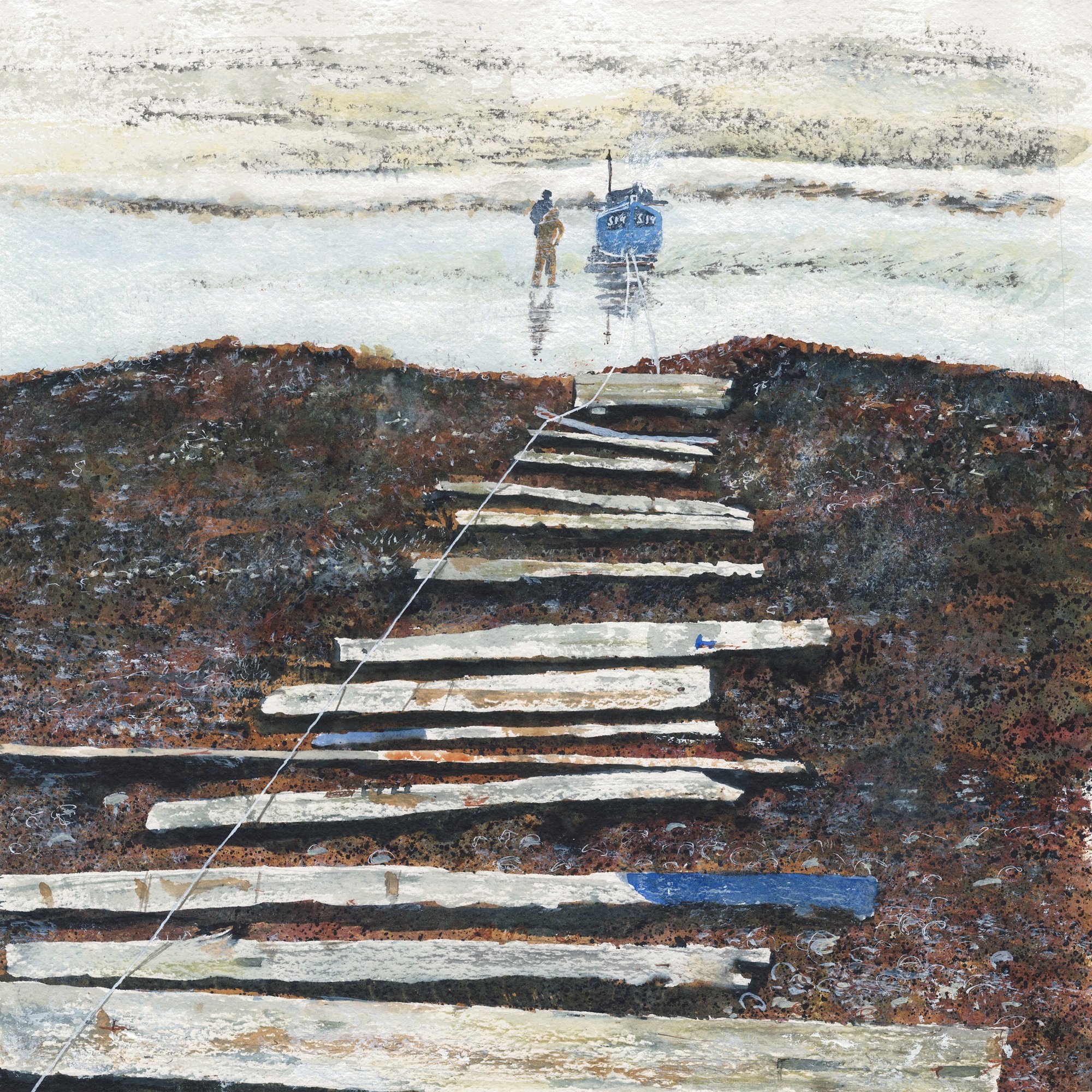 A cold mornings catch Original Landscape Art