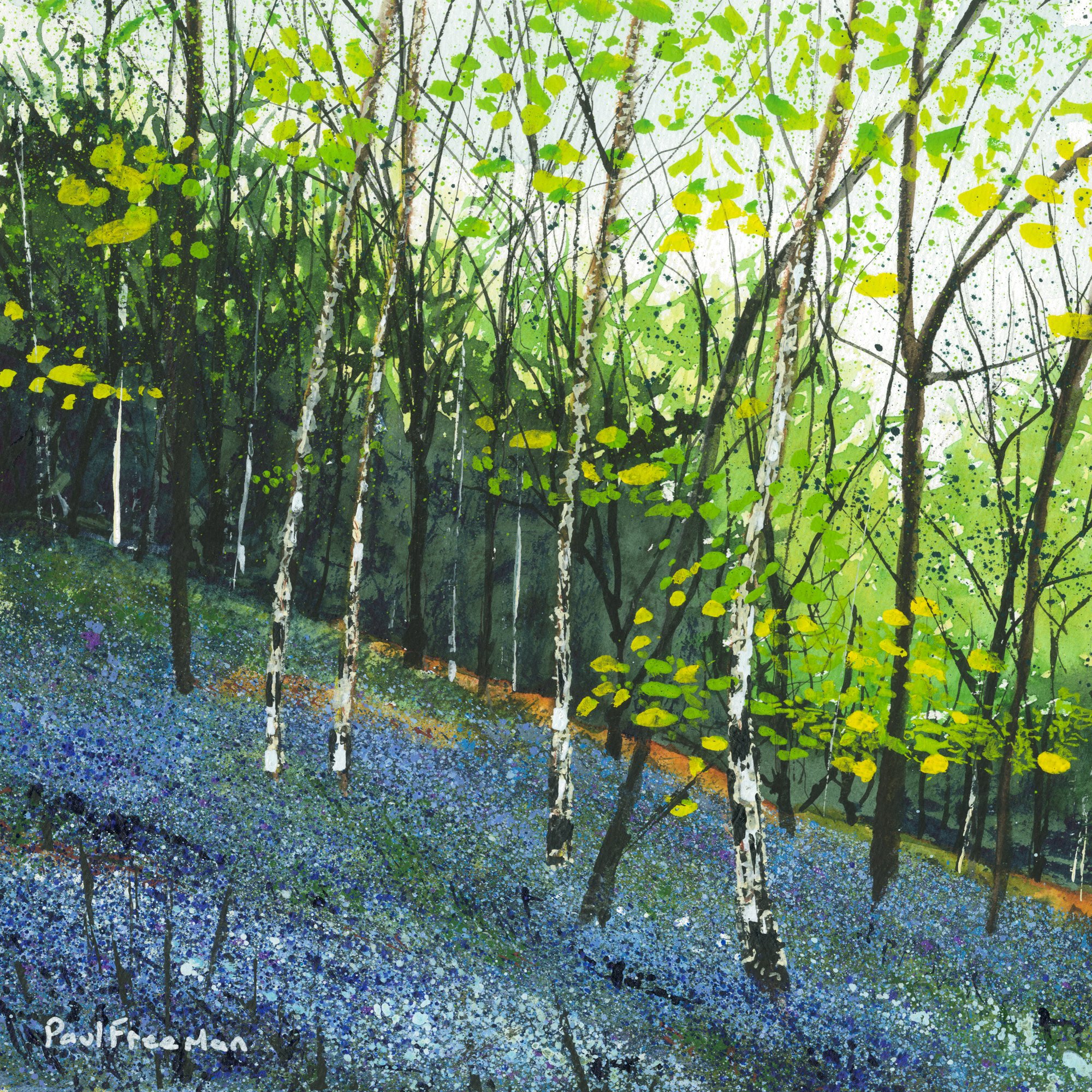 Silver and Blue Original Landscape Art