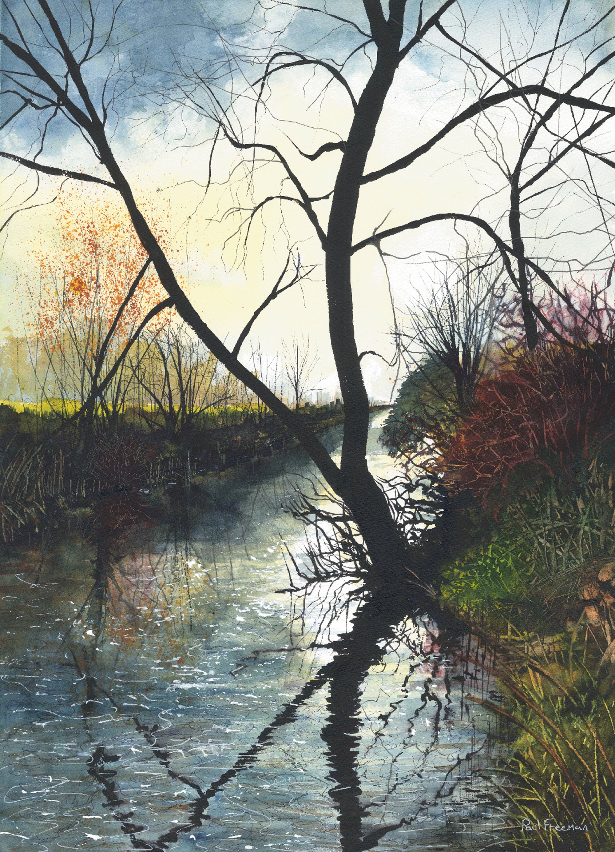 The River in Winter Original Landscape Art