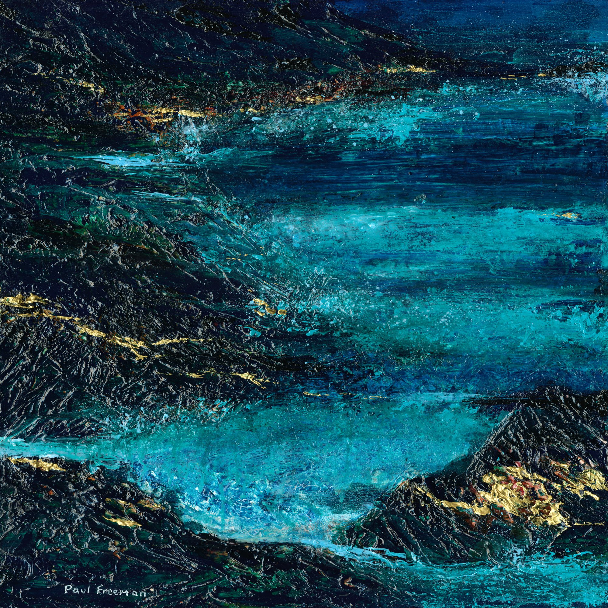 Blue Green Sea Original Landscape Art