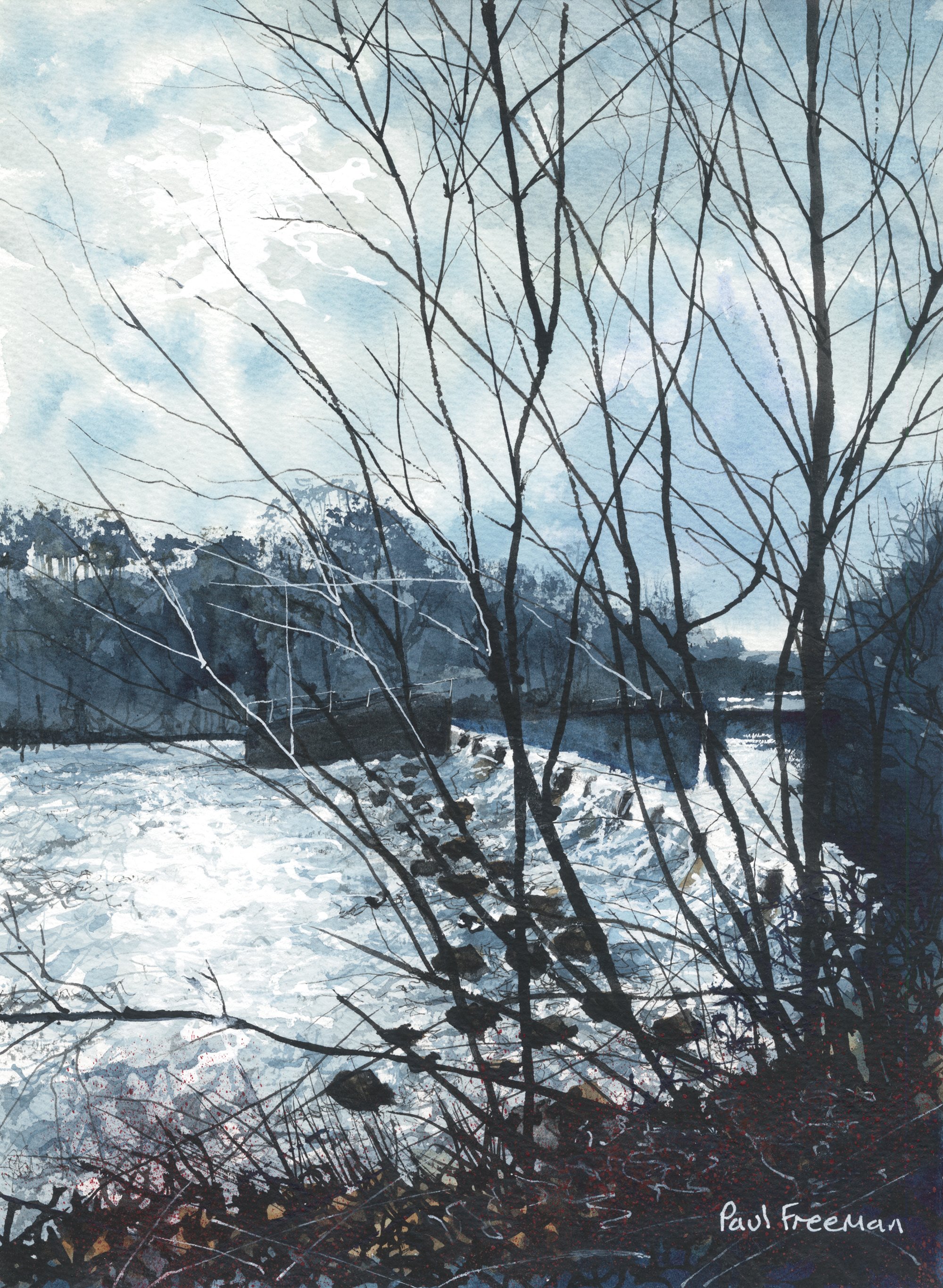 Sprotbrough Weir Original Landscape Art