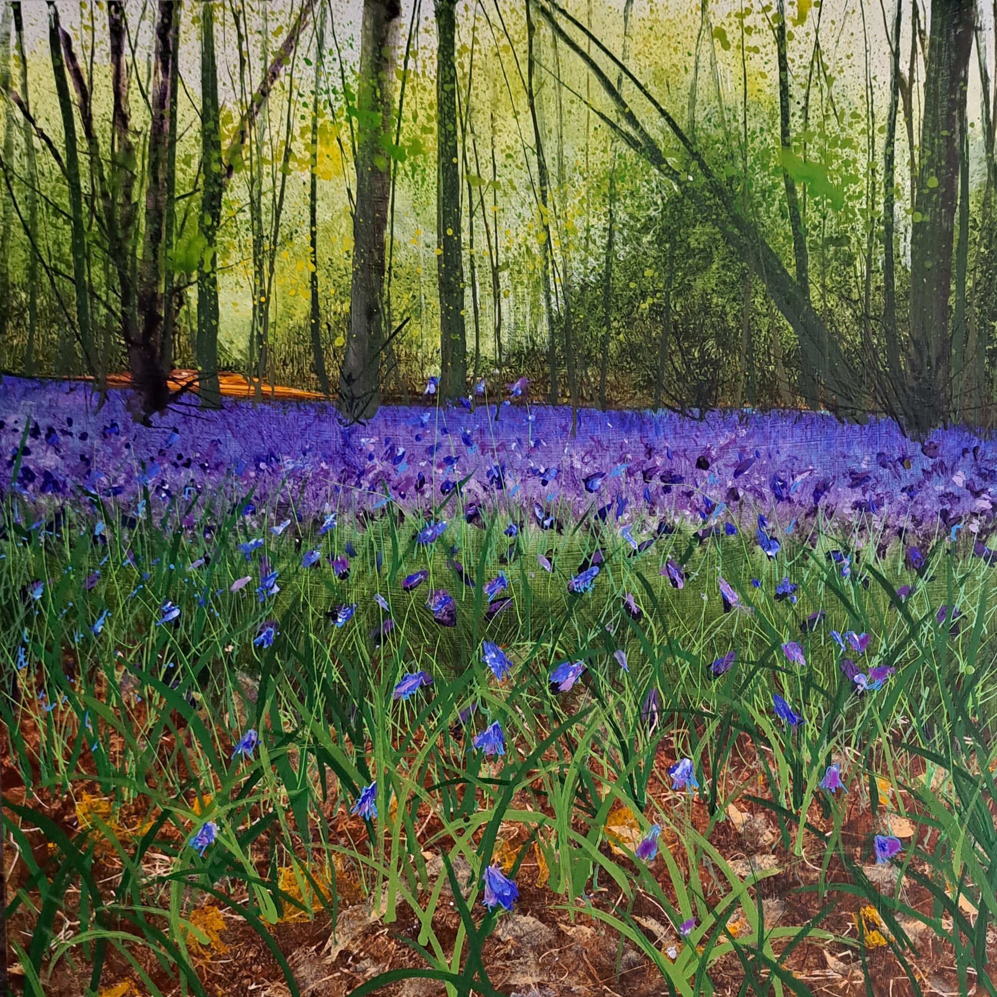 among the bluebells Original Landscape Art