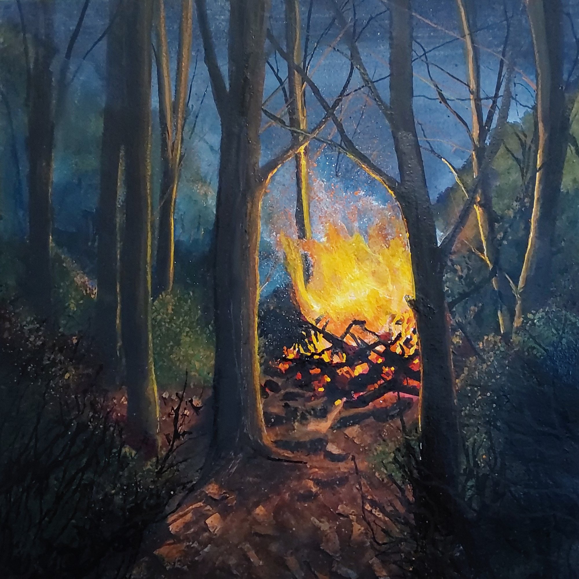 Bonfire Original Landscape Art