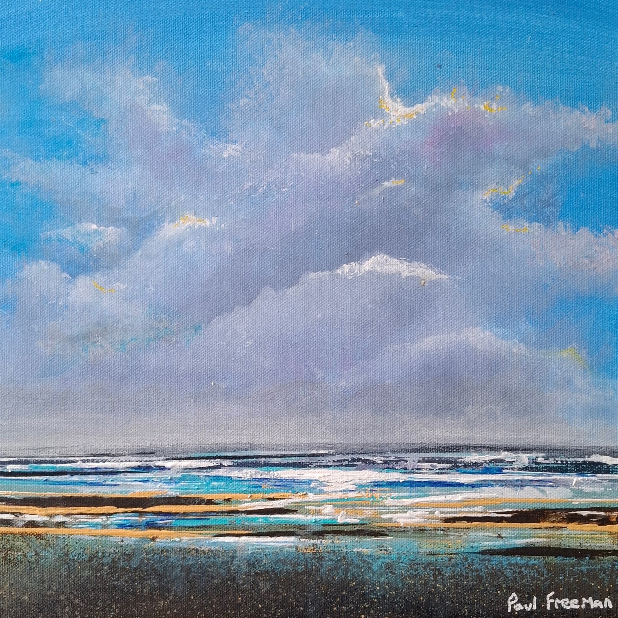 cumulus and surf Original Landscape Art
