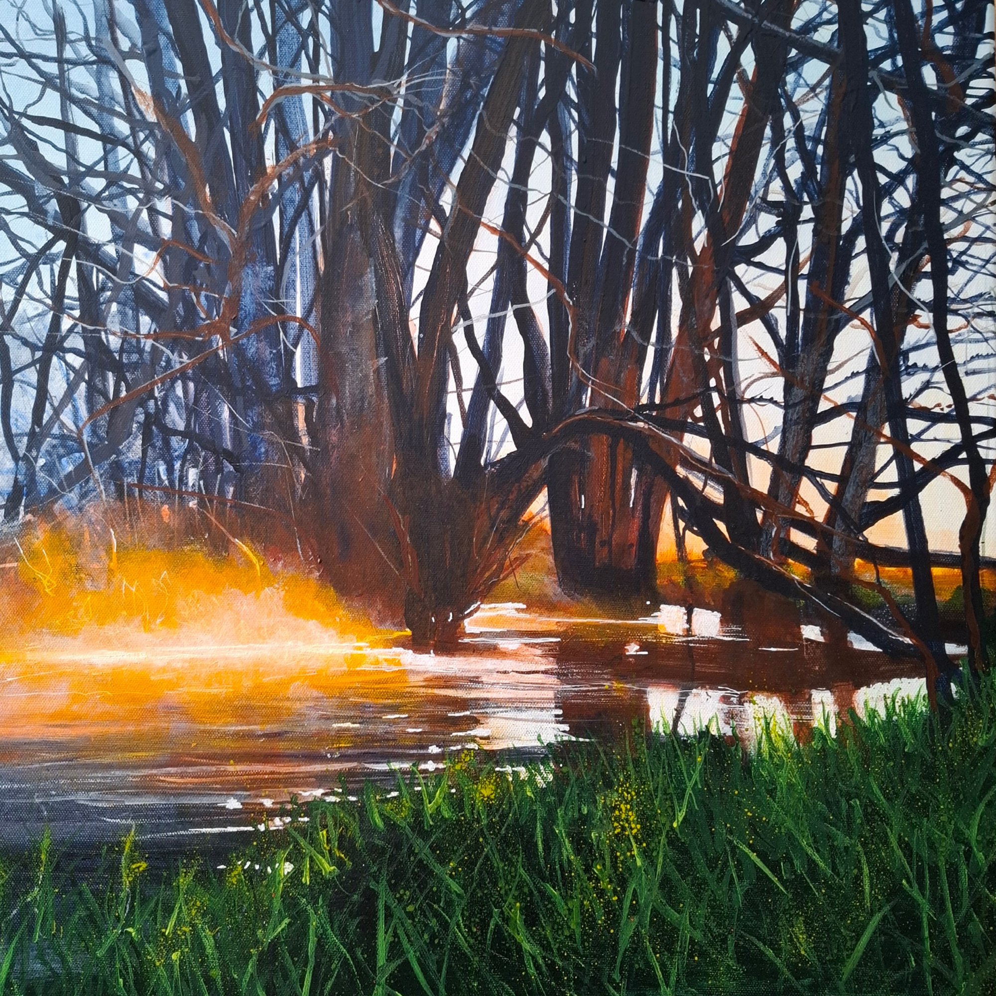 fire and water Original Landscape Art