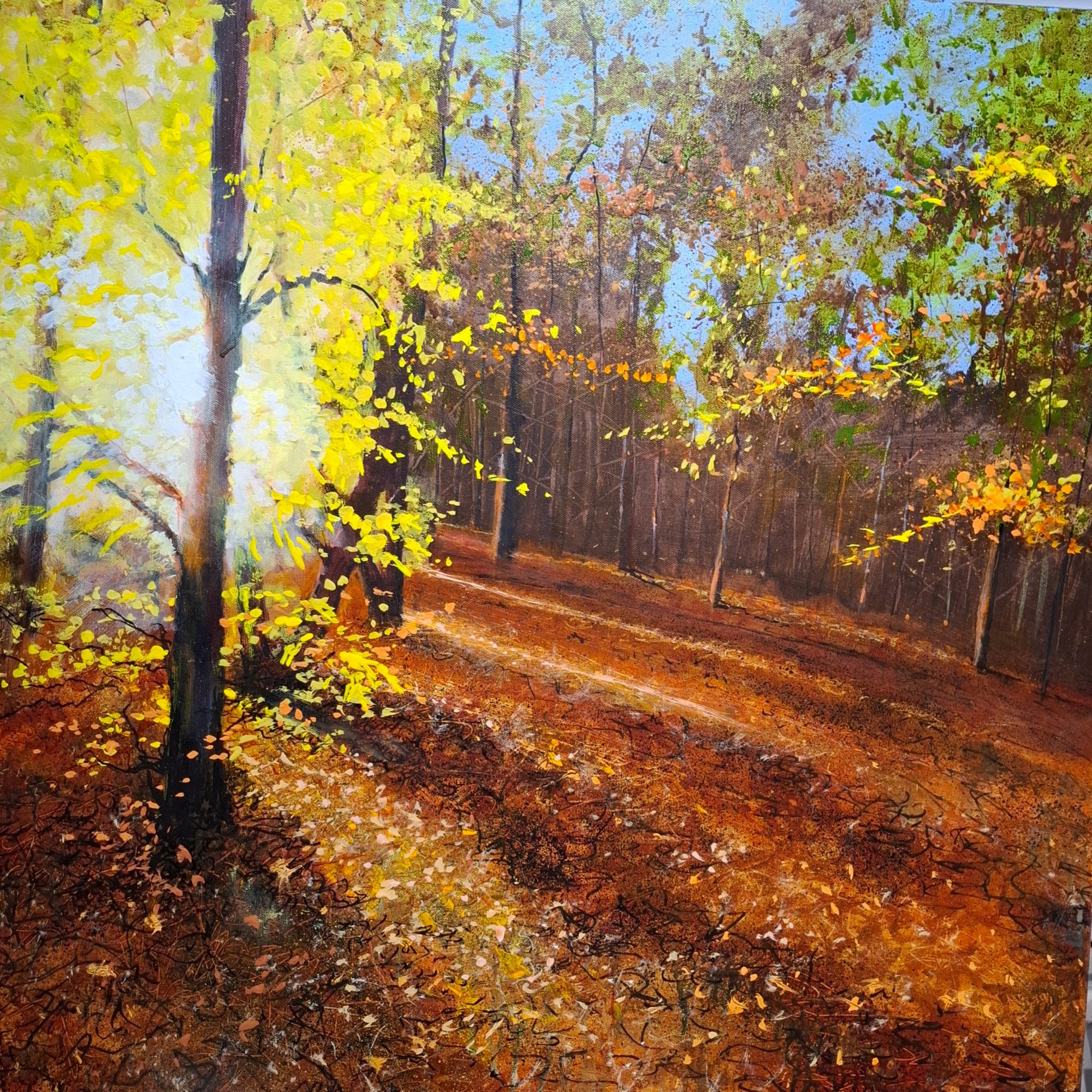 gathering chestnuts Original Landscape Art