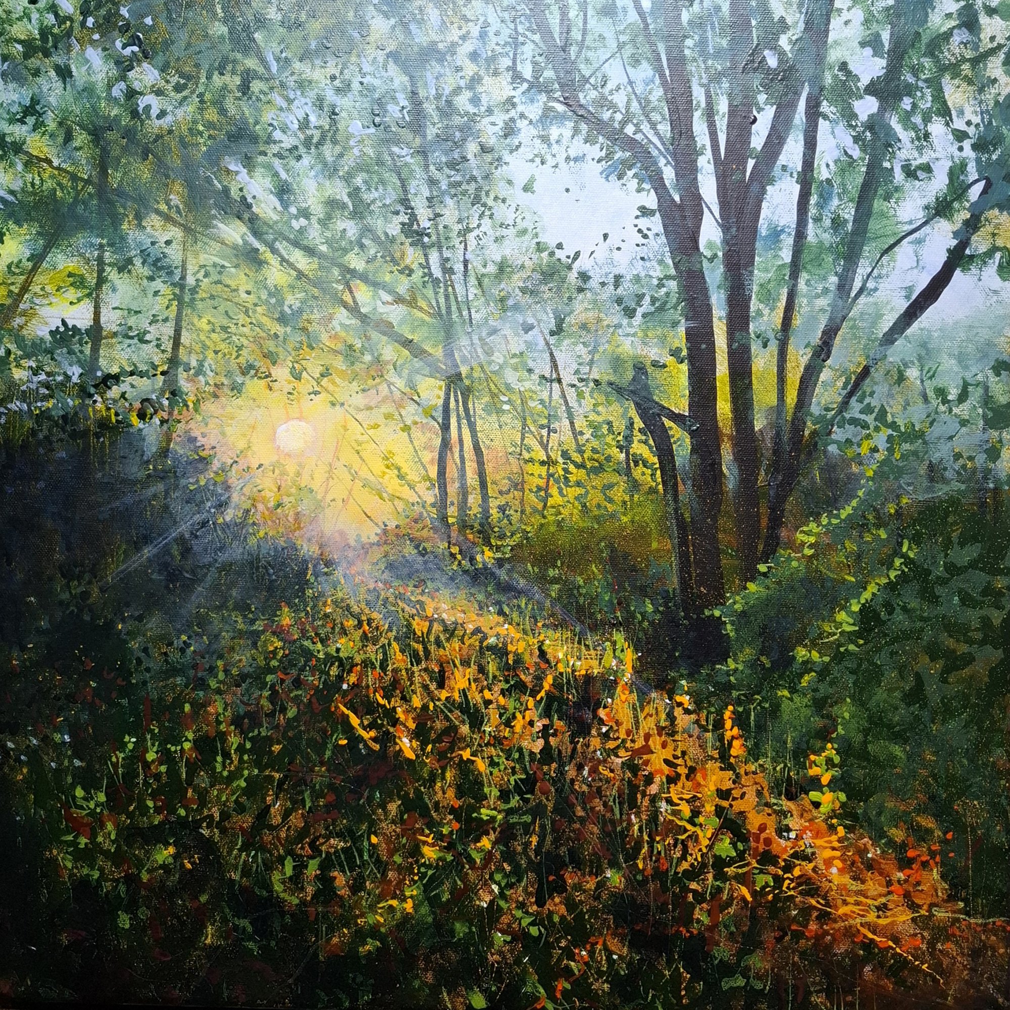 Gathering honesty pods Original Landscape Art