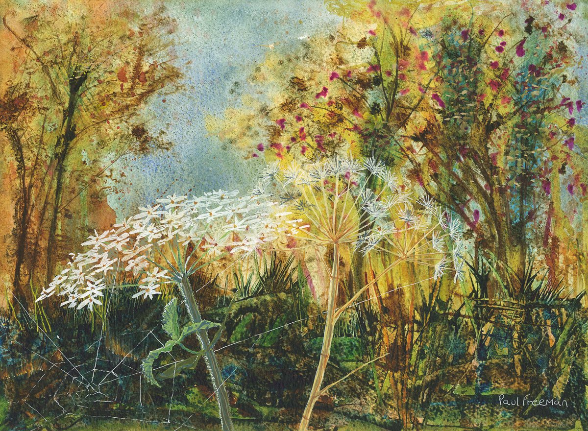 Hogweed landscape Original Landscape Art