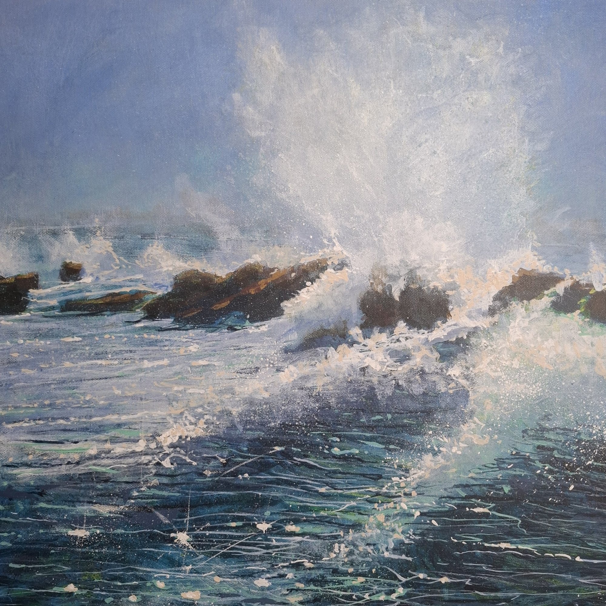 sun salt and sparkling sea Original Landscape Art