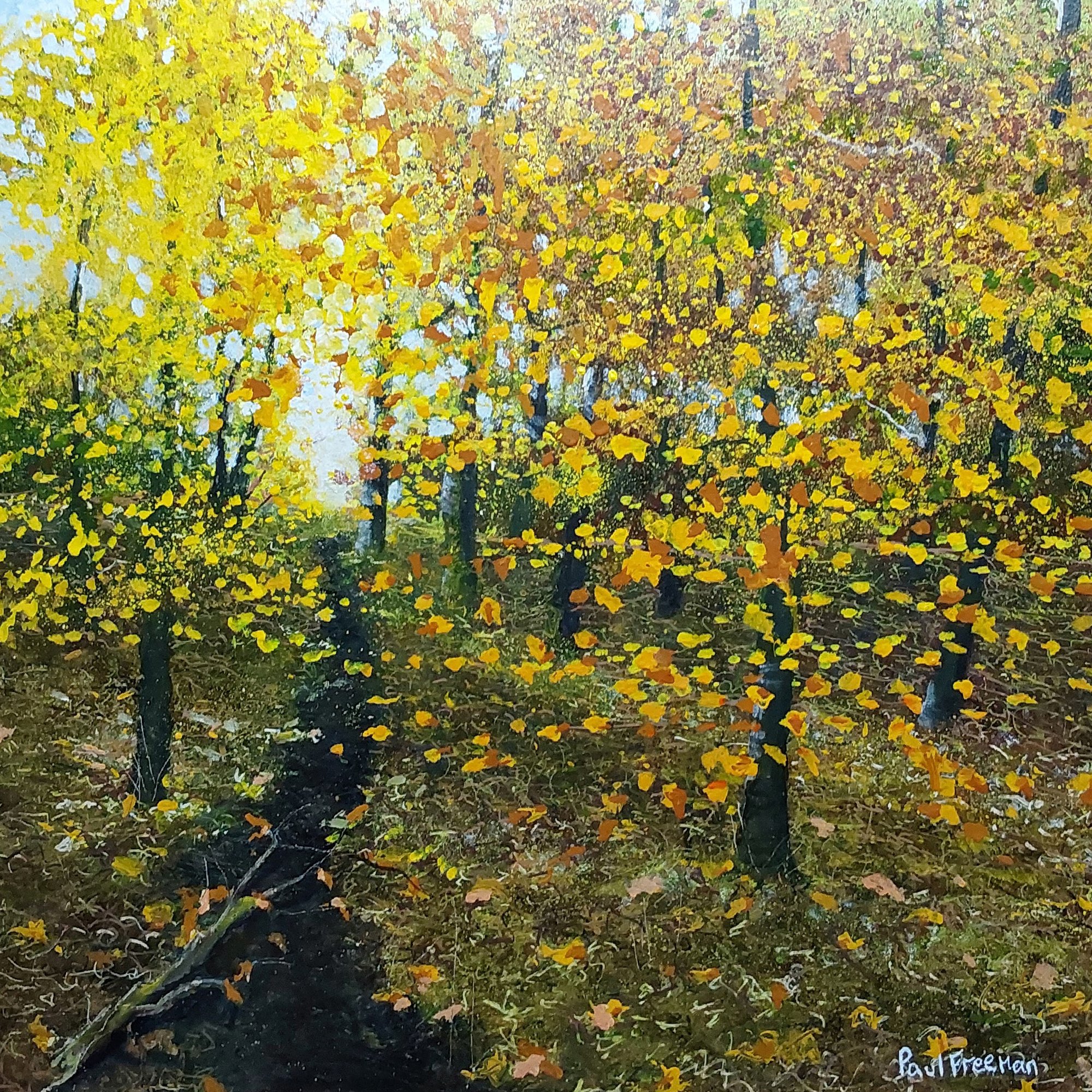 the falling leaves Original Landscape Art