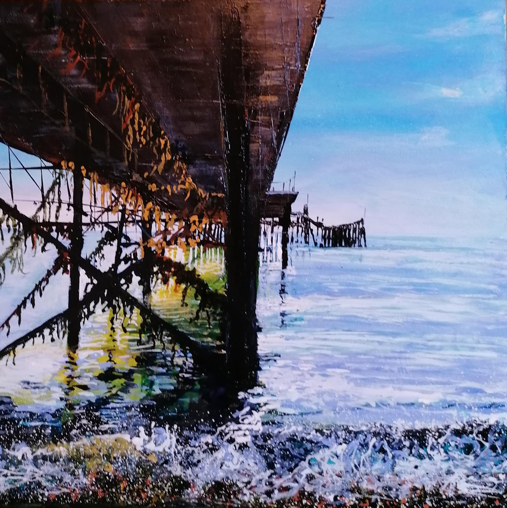 Under the pier Original Landscape Art