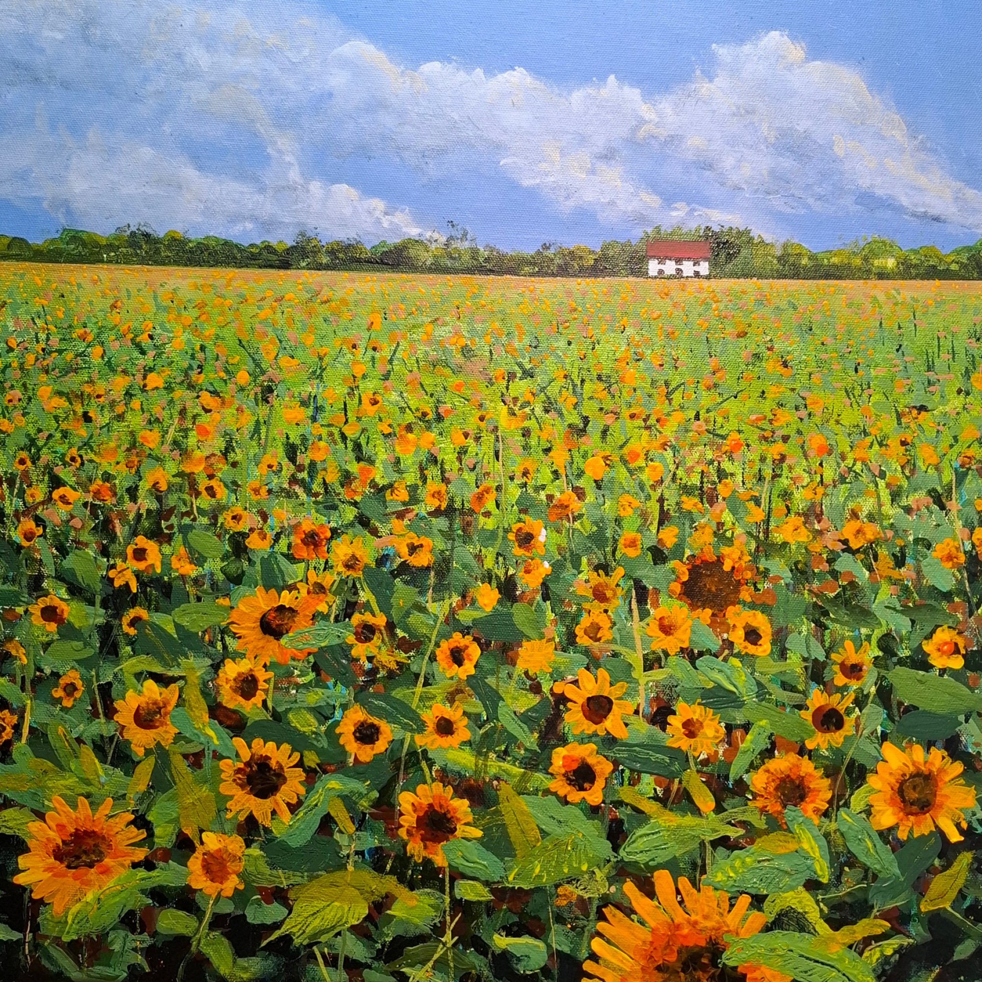 where the sunflowers grow Original Landscape Art