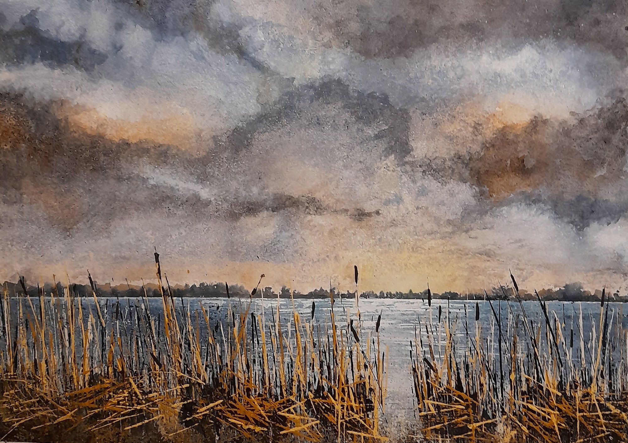 Winter Rushes Original Landscape Art