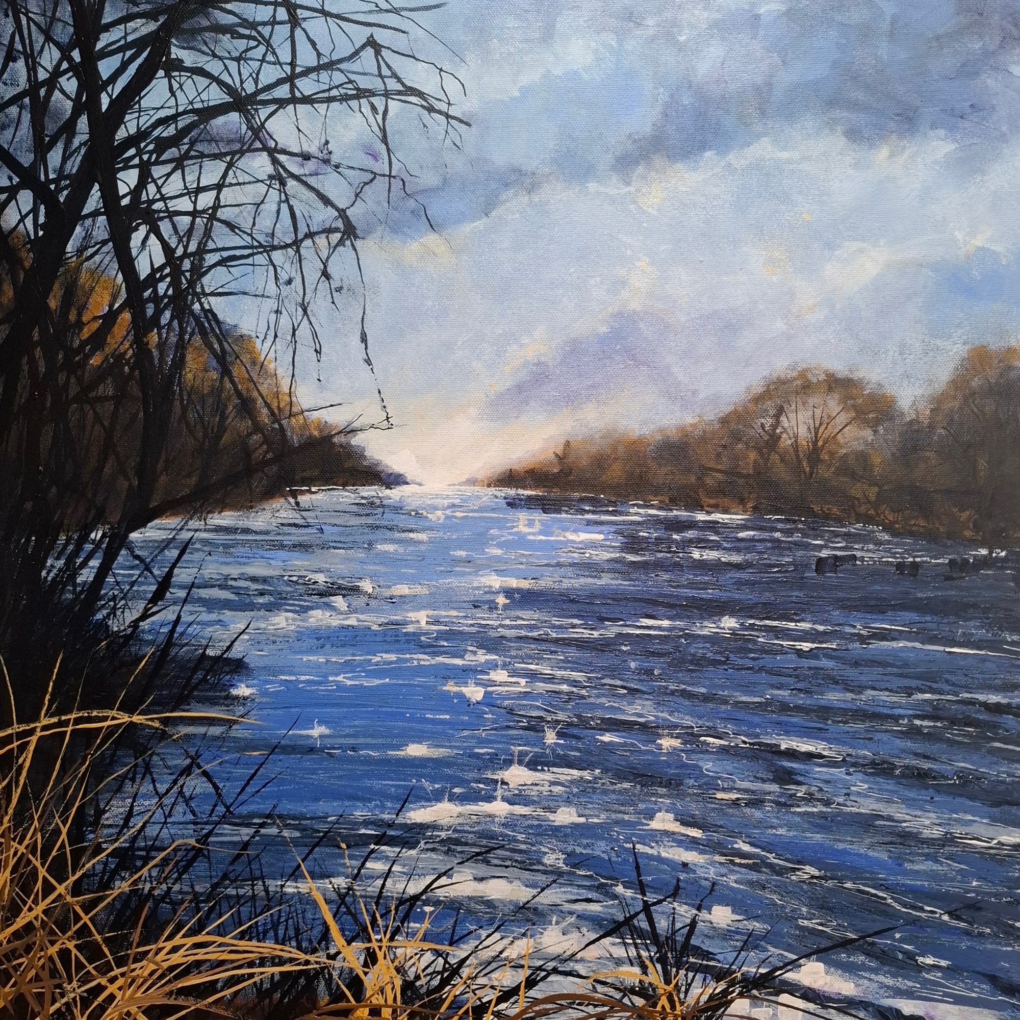 winter river revisited Original Landscape Art